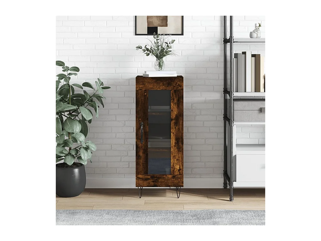 Buffet Chêne fumé 34,5x34x90 cm Bois d'ingénierie