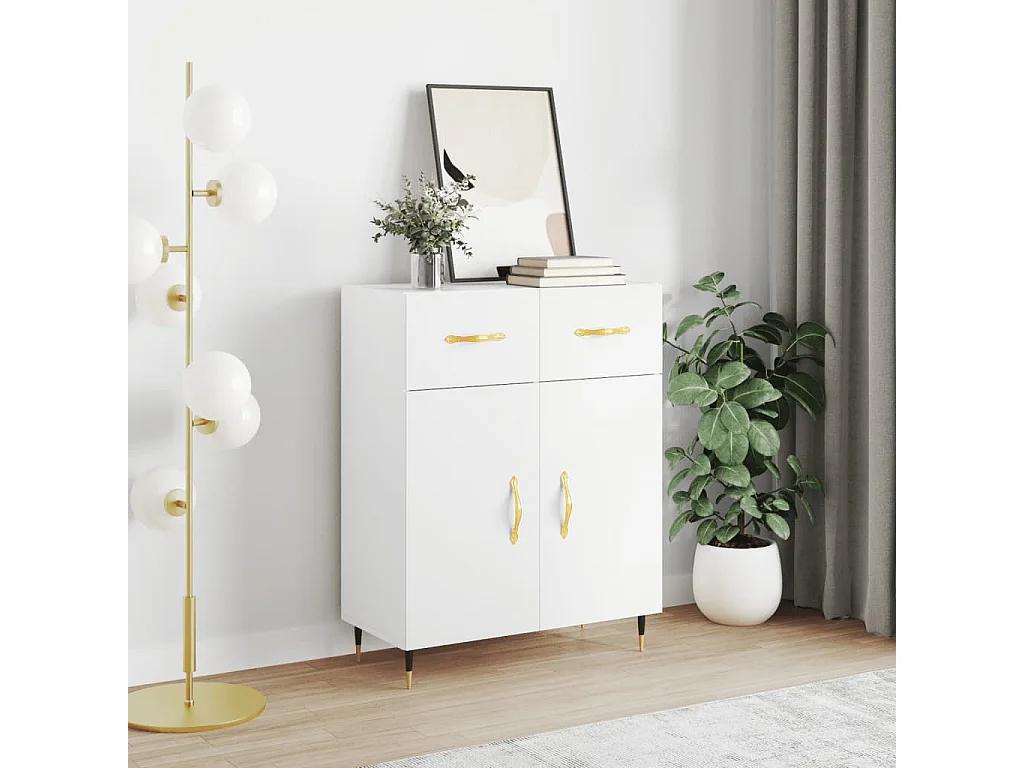 Buffet blanc 69,5x34x90 cm bois d'ingénierie