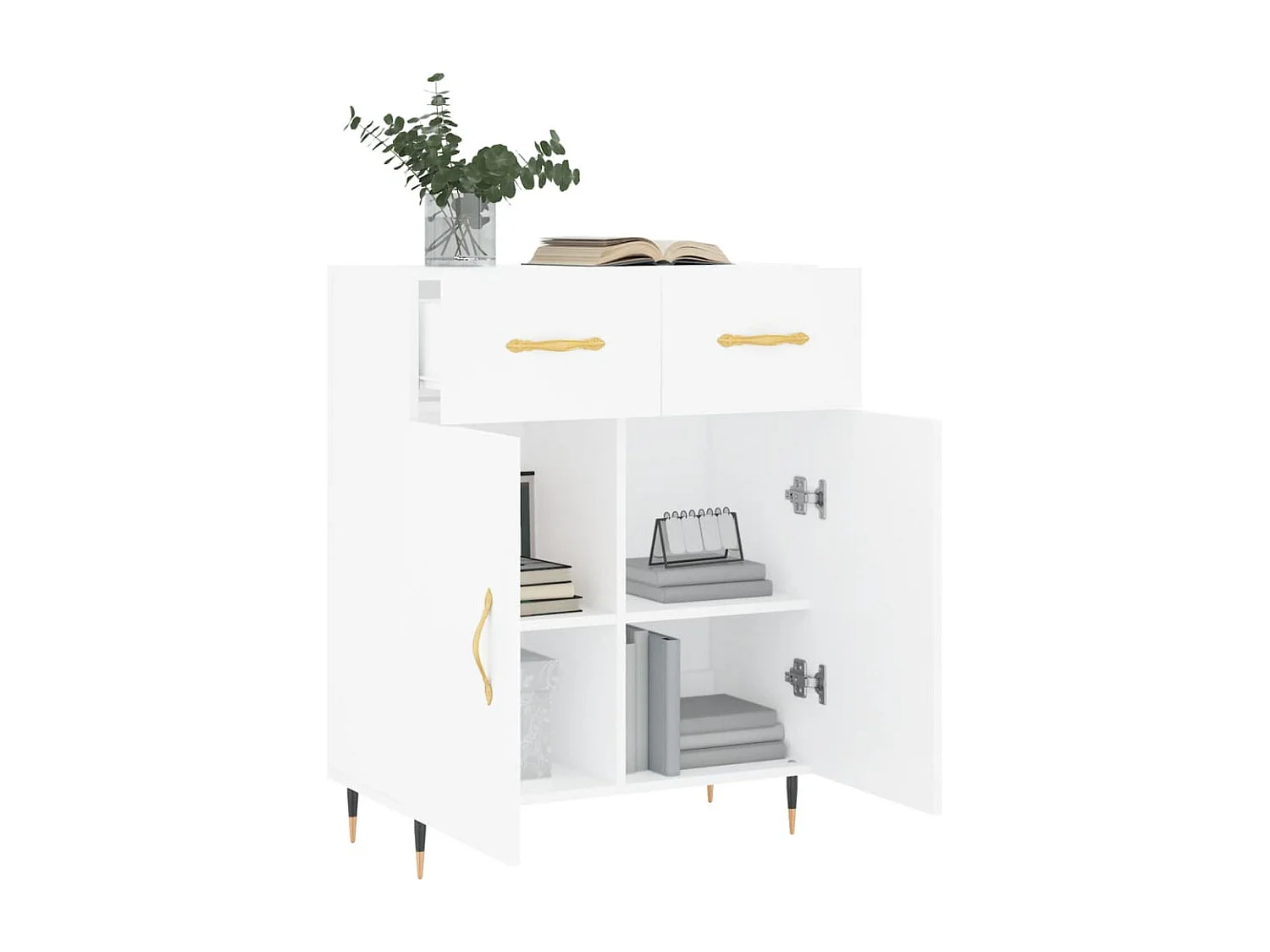 Buffet blanc 69,5x34x90 cm bois d'ingénierie