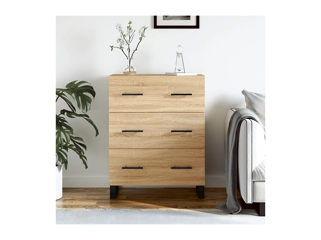 Buffet chêne sonoma 69,5x34x90 cm bois d'ingénierie