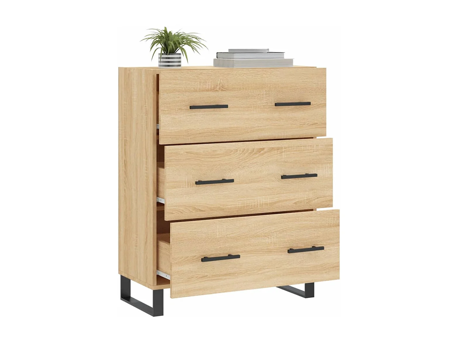 Buffet chêne sonoma 69,5x34x90 cm bois d'ingénierie