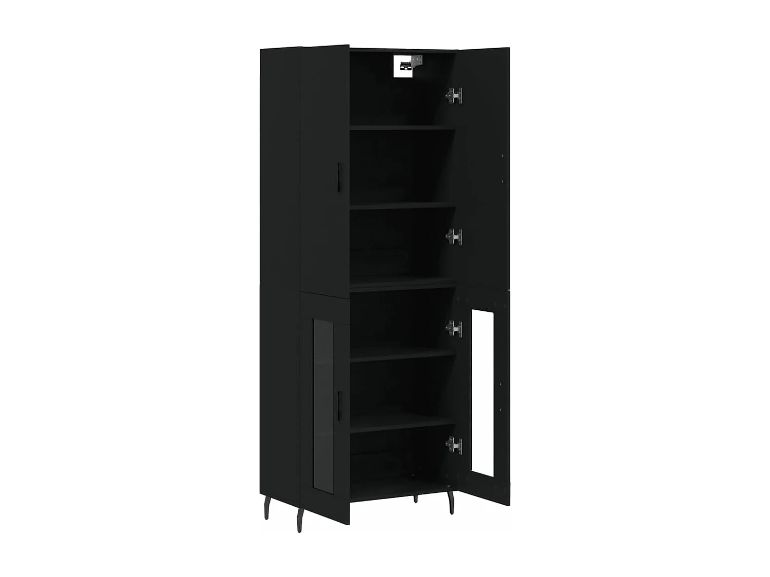 Buffet haut Noir 69,5x34x180 cm Bois d'ingénierie