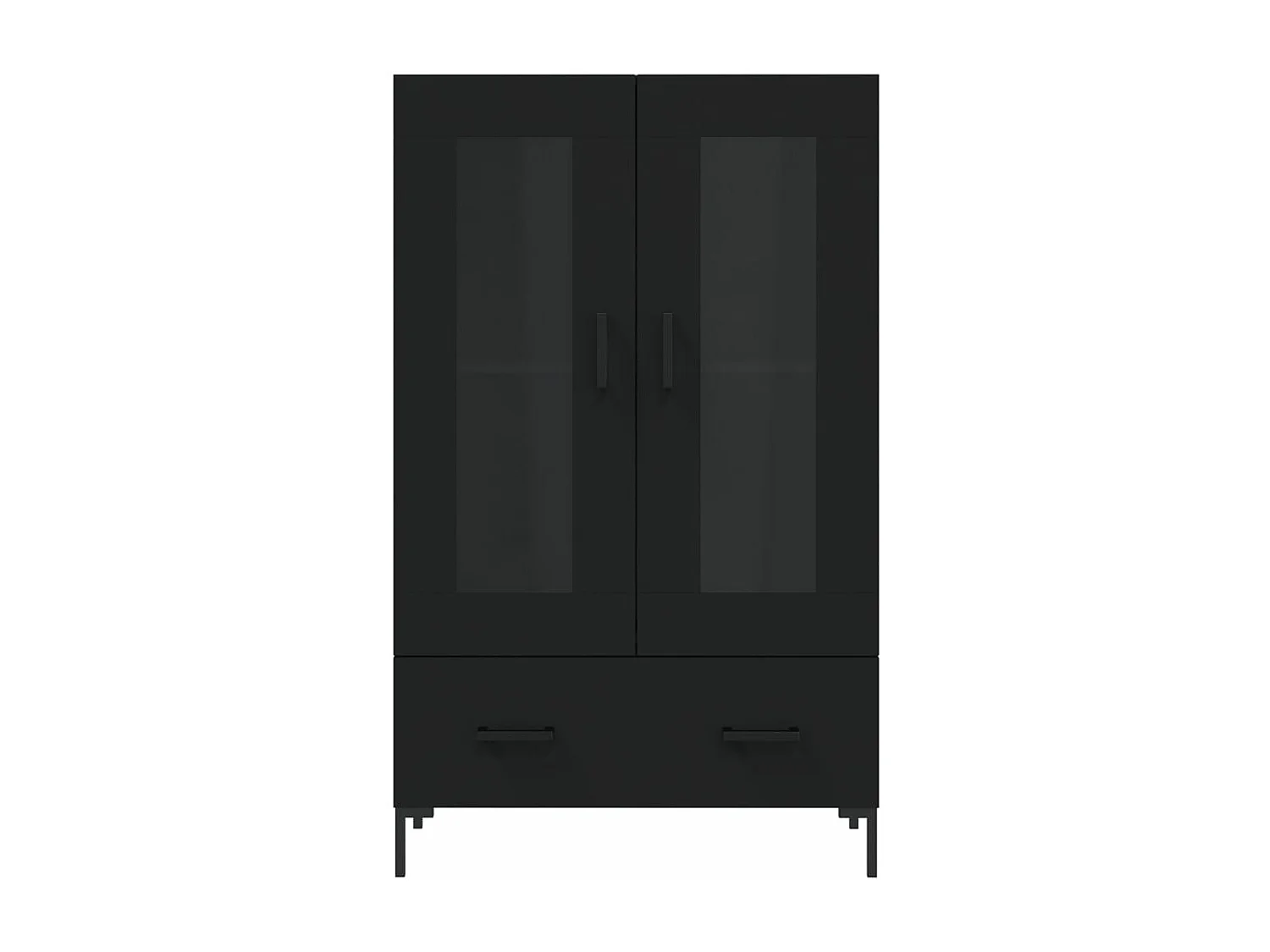 Buffet haut noir 69,5x31x115 cm bois d'ingénierie
