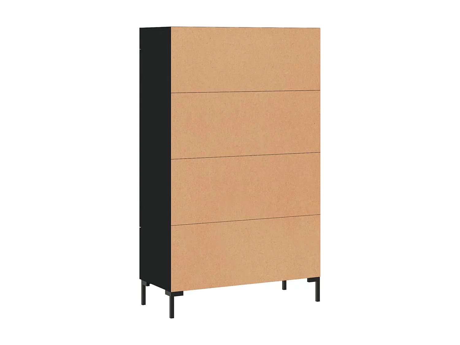 Buffet haut noir 69,5x31x115 cm bois d'ingénierie