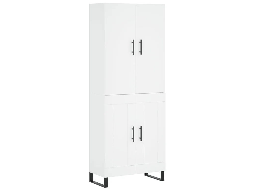 Buffet haut Blanc 69,5x34x180 cm Bois d'ingénierie