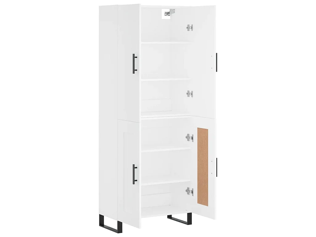 Buffet haut Blanc 69,5x34x180 cm Bois d'ingénierie