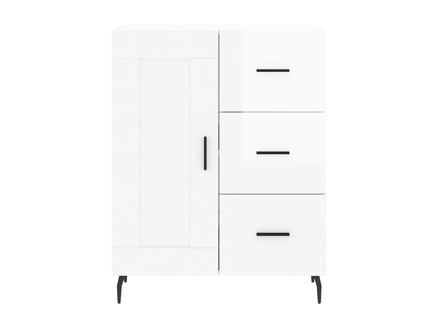 Buffet Blanc brillant 69,5x34x90 cm Bois d'ingénierie