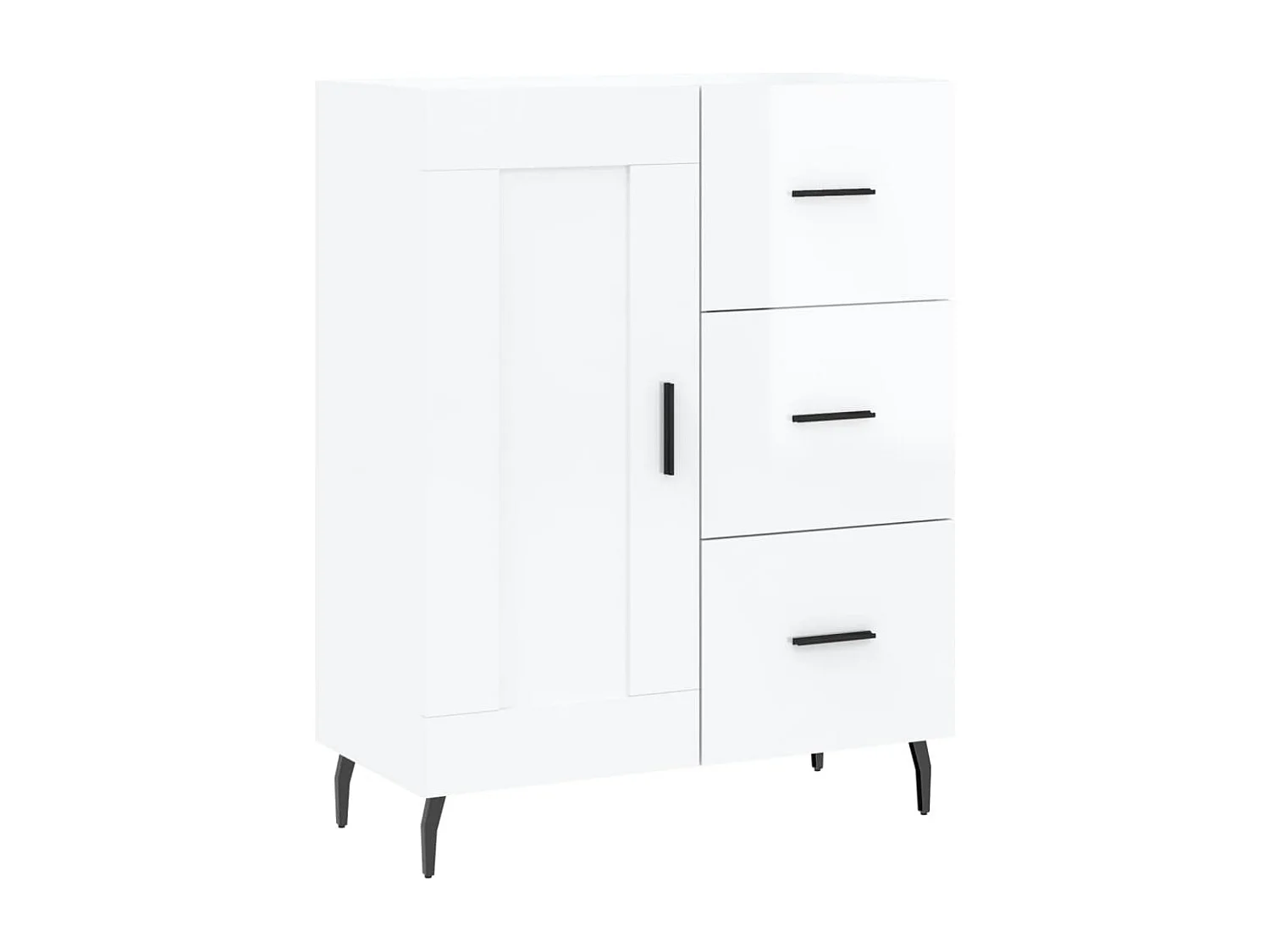 Dressoir 69,5x34x90 cm bewerkt hout hoogglans wit