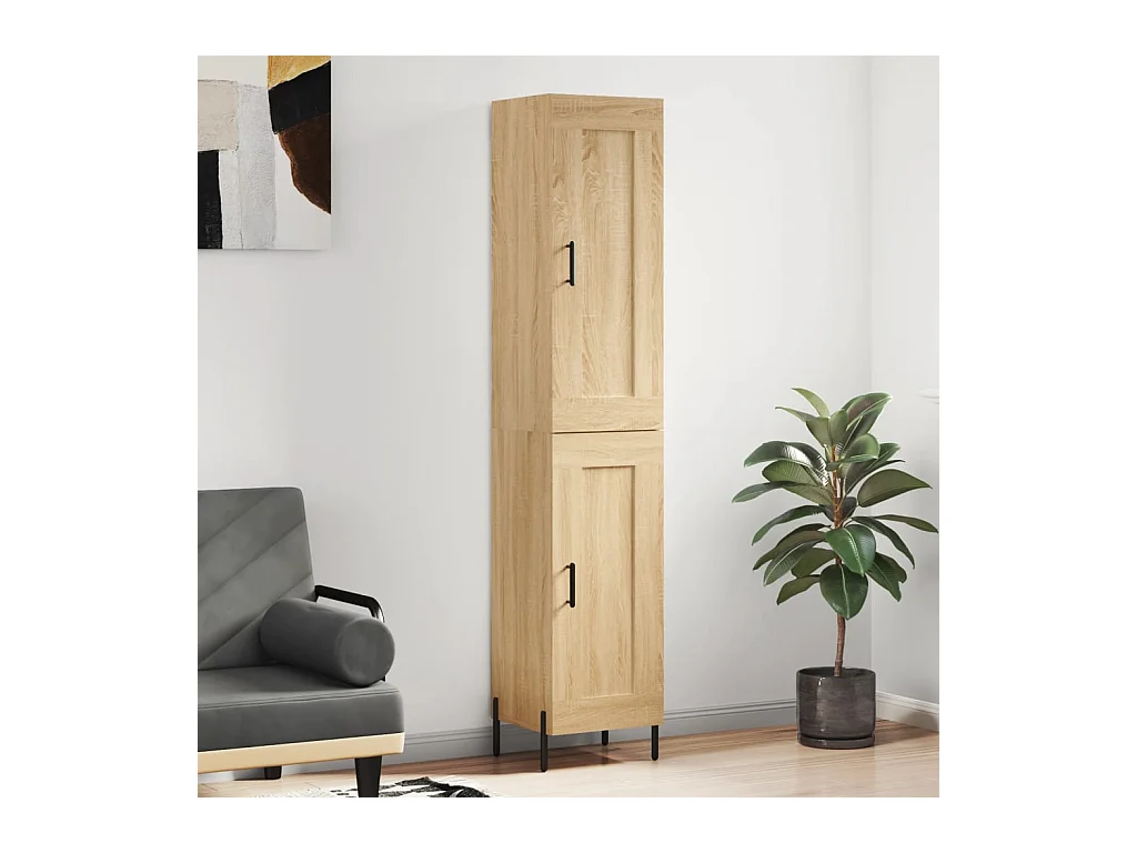 Buffet haut Chêne sonoma 34,5x34x180 cm Bois d'ingénierie