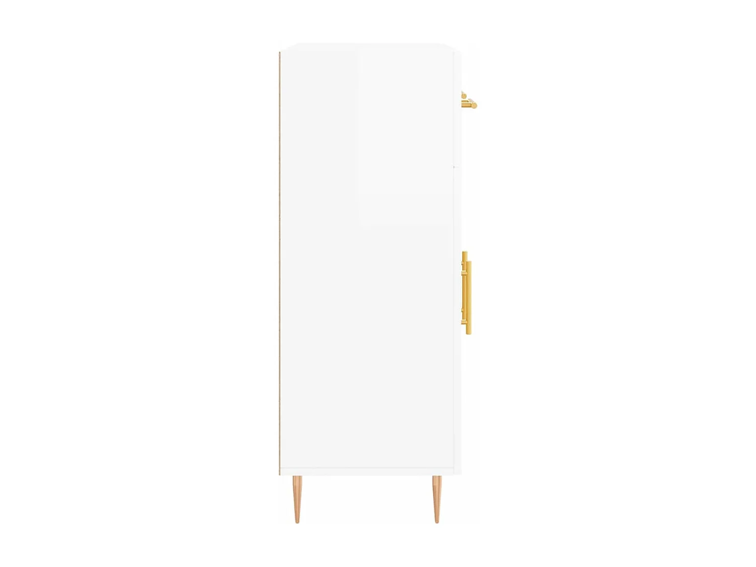 Aparador de madera contrachapada blanco brillante 69,5x34x90 cm