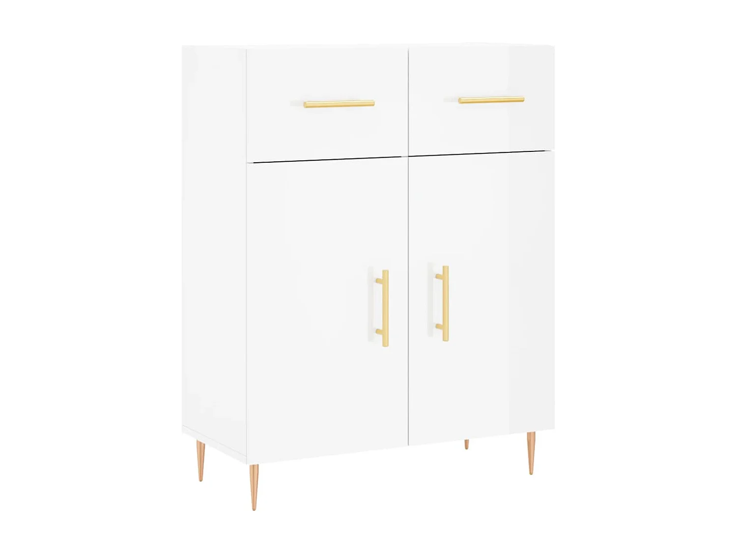 Dressoir 69,5x34x90 cm bewerkt hout hoogglans wit