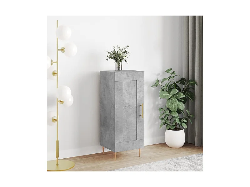 Credenza Grigio Cemento 34,5x34x90 cm in Legno Multistrato
