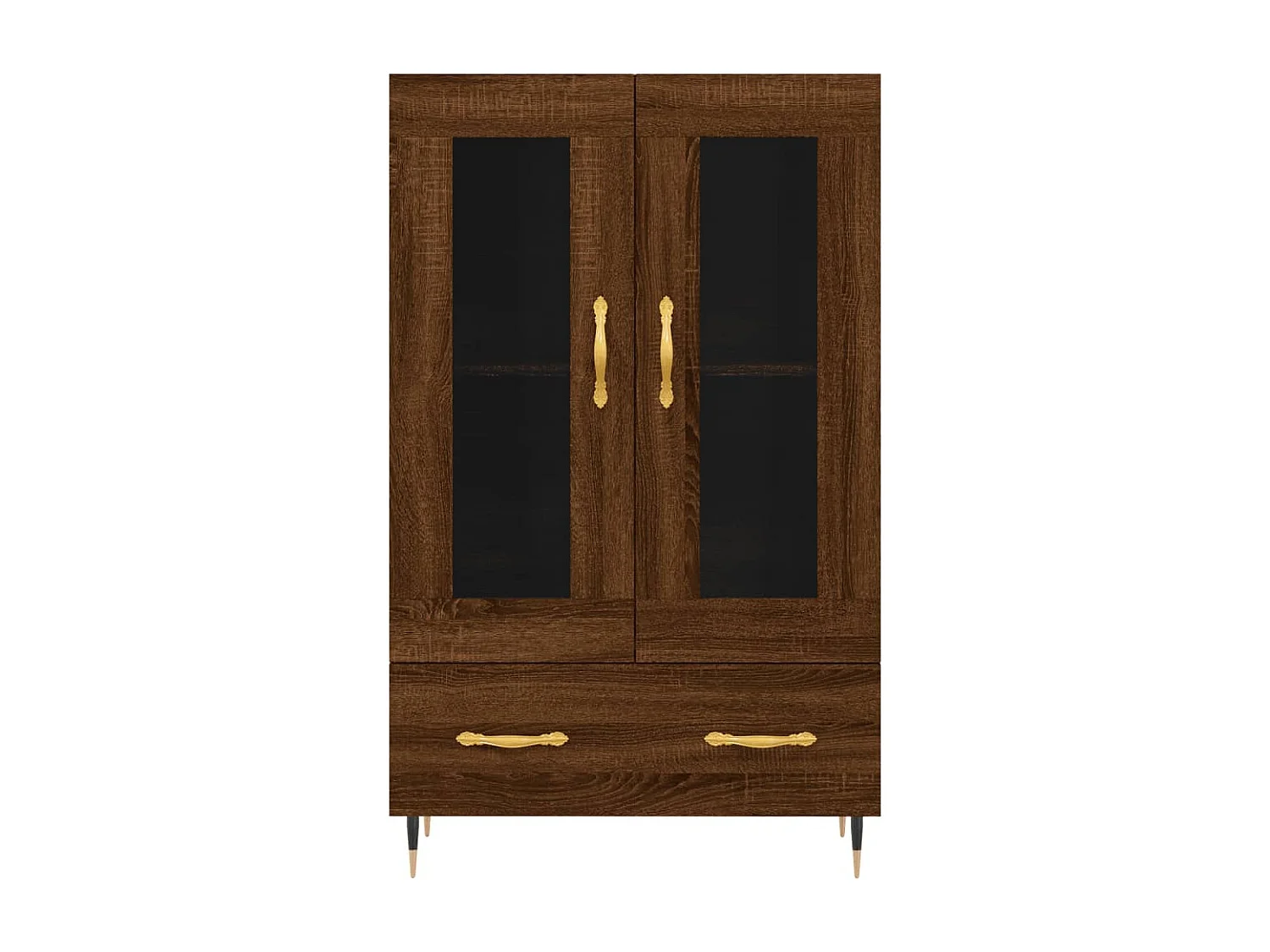 Buffet haut chêne marron 69,5x31x115 cm bois d'ingénierie