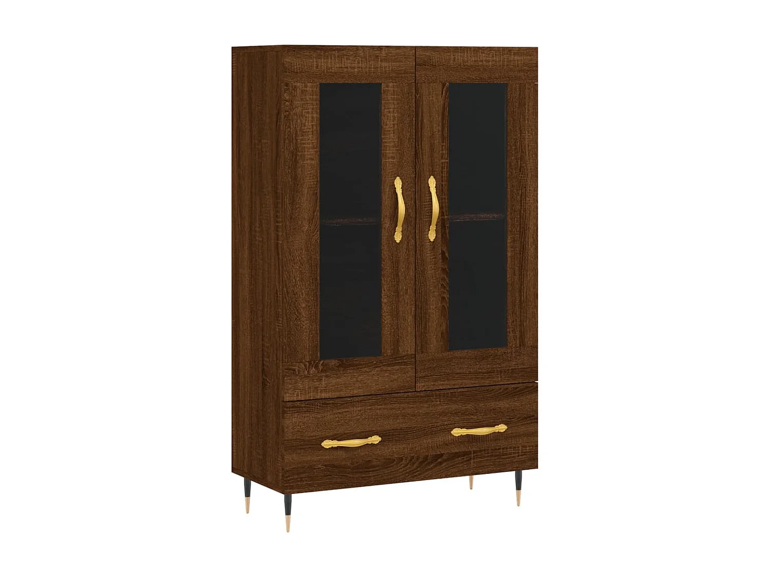 Buffet haut chêne marron 69,5x31x115 cm bois d'ingénierie