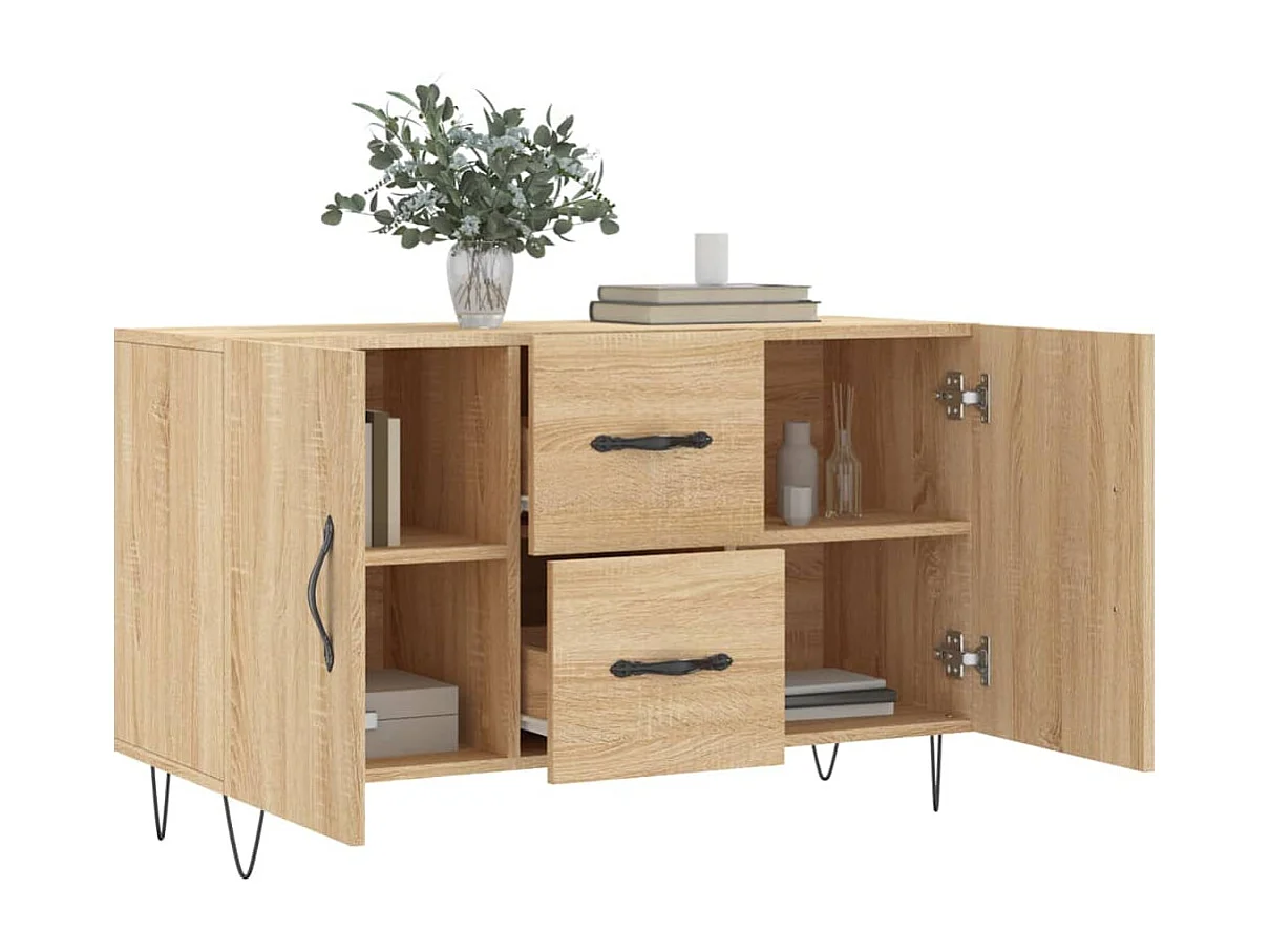 Buffet chêne sonoma 100x36x60 cm bois d'ingénierie