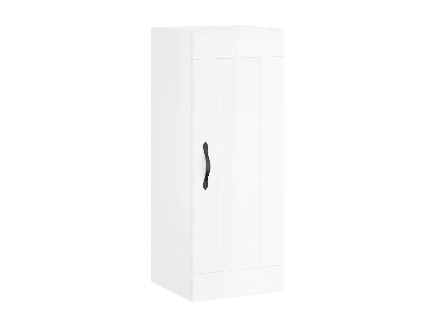 Buffet haut Blanc brillant 34,5x34x180 cm Bois d'ingénierie