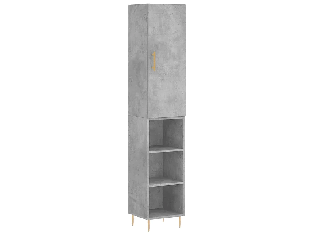 Highboard Betongrau 34,5x34x180 cm Holzwerkstoff