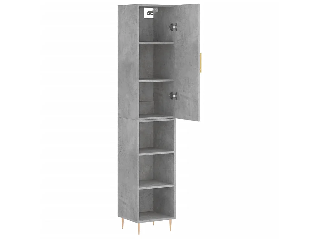 Highboard Betongrau 34,5x34x180 cm Holzwerkstoff