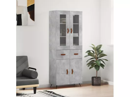 Kauf Unique Highboard Betongrau 69,5x34x180 cm Holzwerkstoff