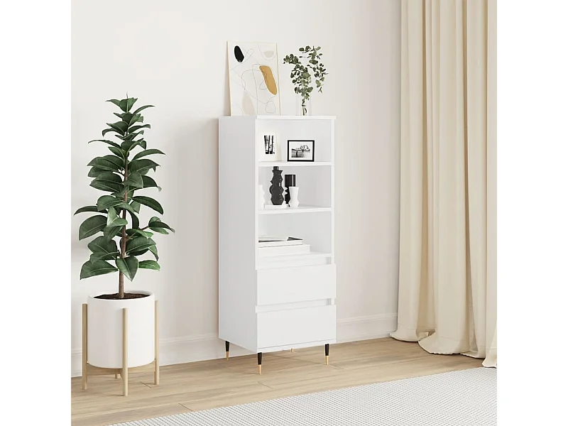 Buffet haut Blanc 40x36x110 cm Bois d'ingénierie