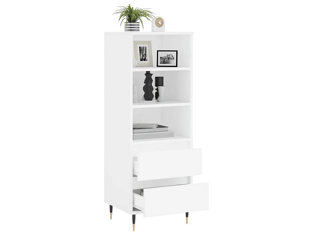 Hoge kast 40x36x110 cm bewerkt hout wit