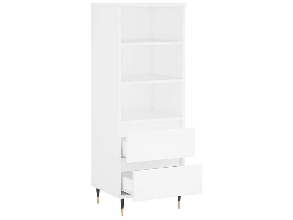 Hoge kast 40x36x110 cm bewerkt hout wit