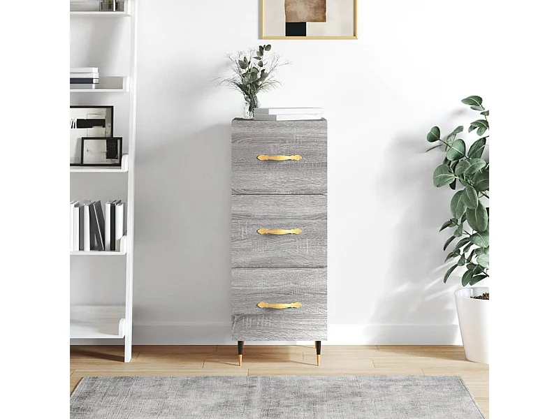 Dressoir 34,5x34x90 cm bewerkt hout grijs sonoma eikenkleurig