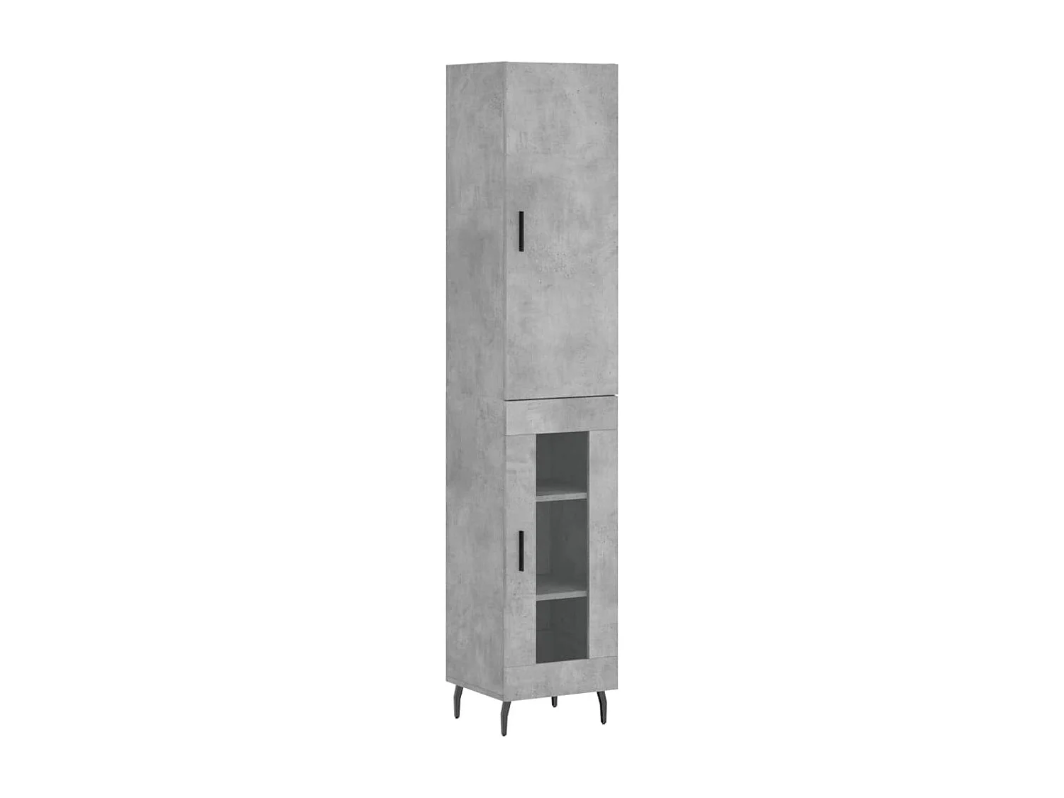 Credenza Grigio Cemento 34,5x34x180 cm in Legno Multistrato