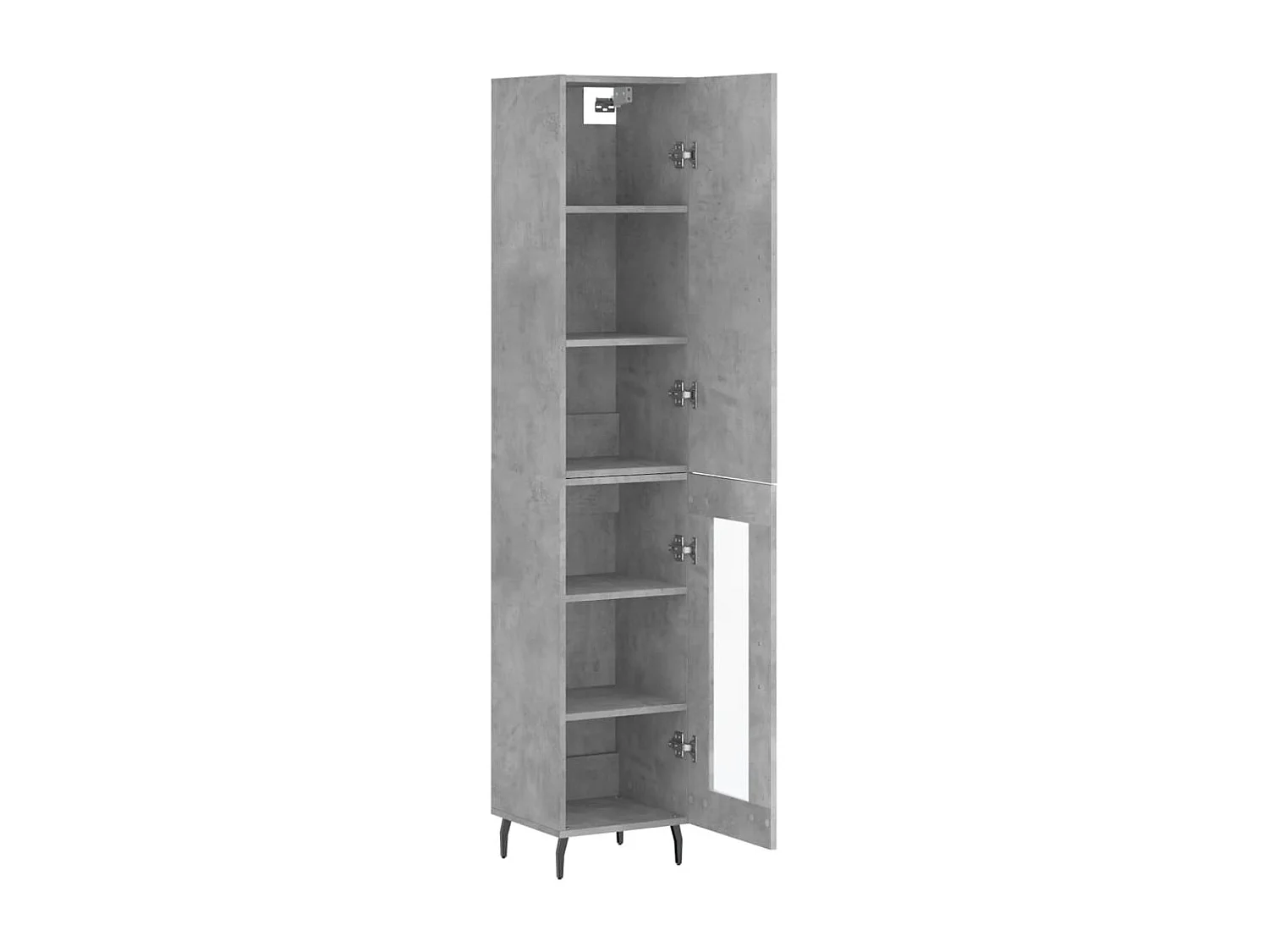 Buffet haut Gris béton 34,5x34x180 cm Bois d'ingénierie