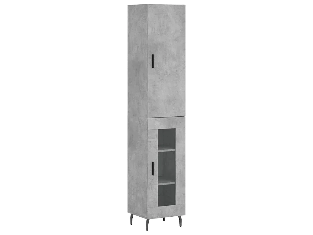 Highboard Betongrau 34,5x34x180 cm Holzwerkstoff