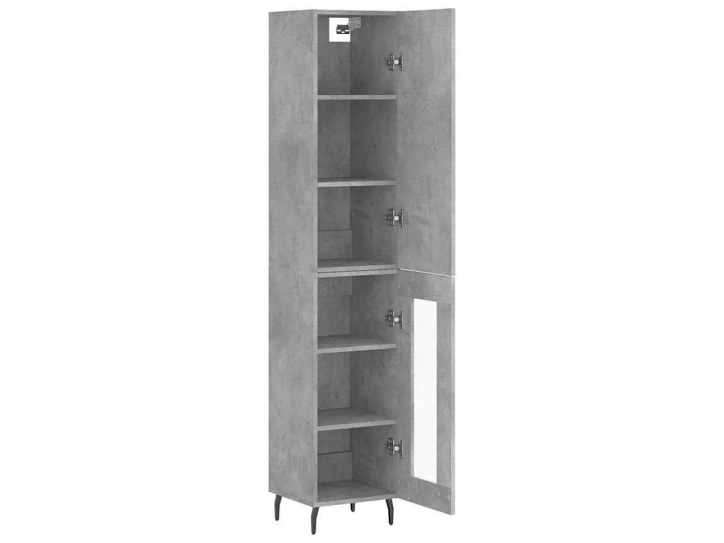 Highboard Betongrau 34,5x34x180 cm Holzwerkstoff