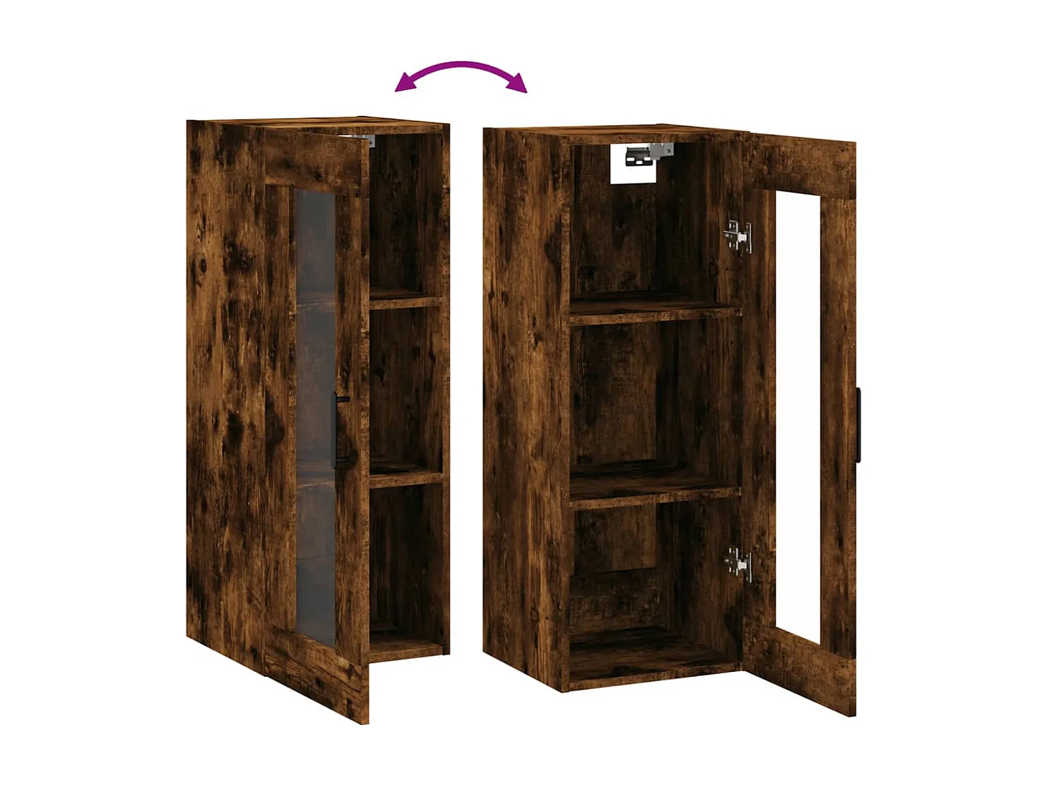 Armoire murale chêne fumé 34,5x34x90 cm