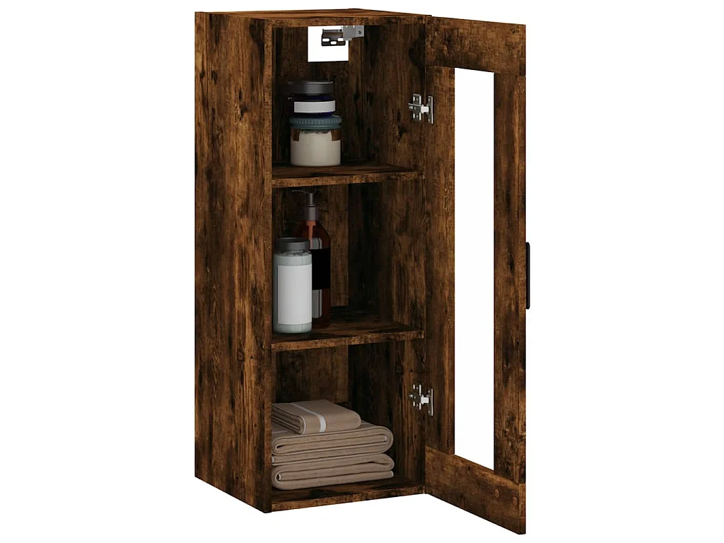 Armoire murale chêne fumé 34,5x34x90 cm