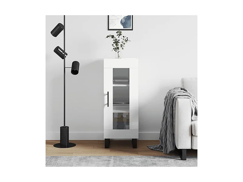 Aparador 34,5x34x90 cm madeira processada branco brilhante