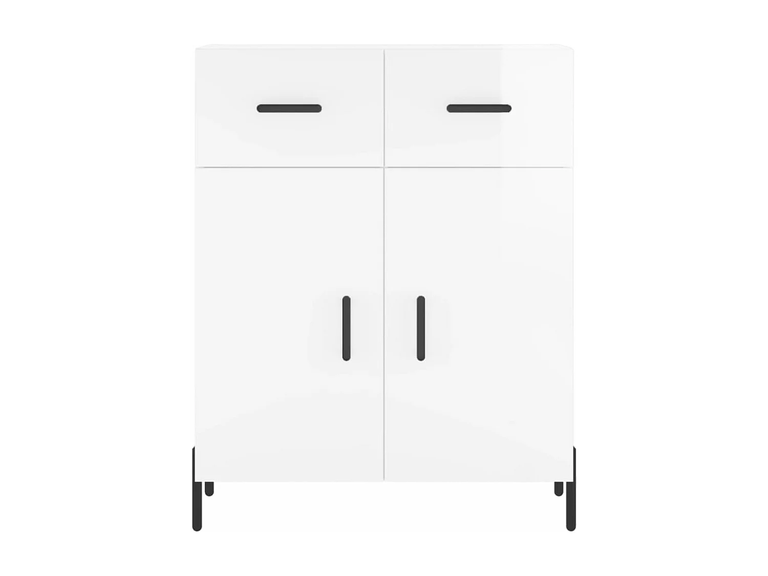 Buffet Blanc brillant 69,5x34x90 cm Bois d'ingénierie