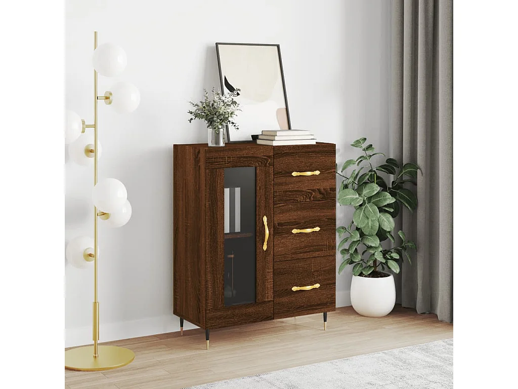 Sideboard Braun Eichen-Optik 69,5x34x90 cm Holzwerkstoff