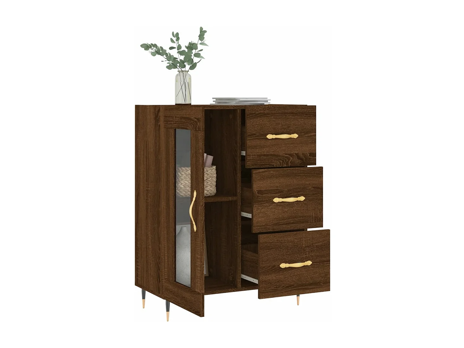 Sideboard Braun Eichen-Optik 69,5x34x90 cm Holzwerkstoff