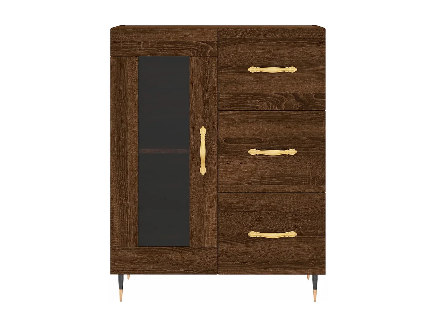 Buffet chêne marron 69,5x34x90 cm bois d'ingénierie