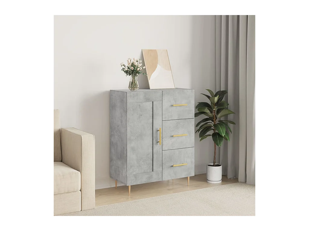 Buffet gris béton 69,5x34x90 cm bois d'ingénierie