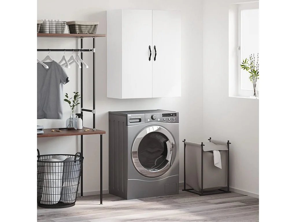 Armoire murale blanc 69,5x34x90 cm bois d'ingénierie