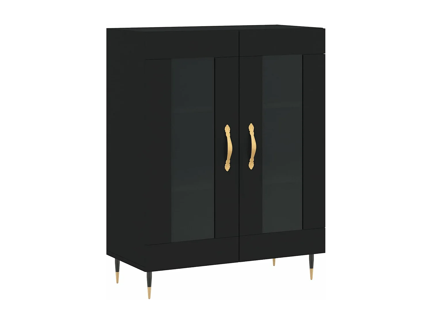 Buffet haut Noir 69,5x34x180 cm Bois d'ingénierie