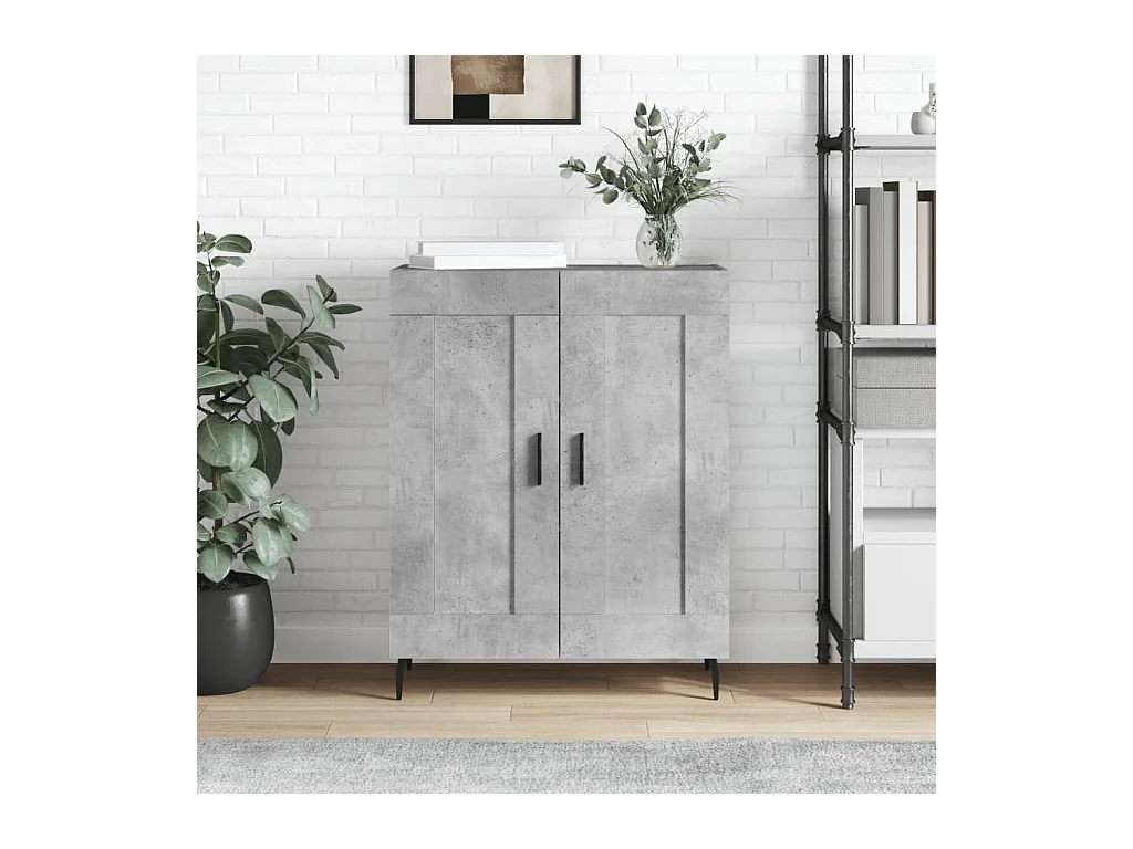 Buffet gris béton 69,5x34x90 cm bois d'ingénierie