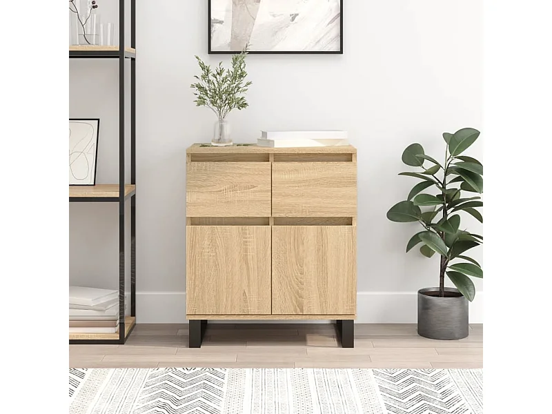 Aparador de madera contrachapada roble Sonoma 60x35x70 cm
