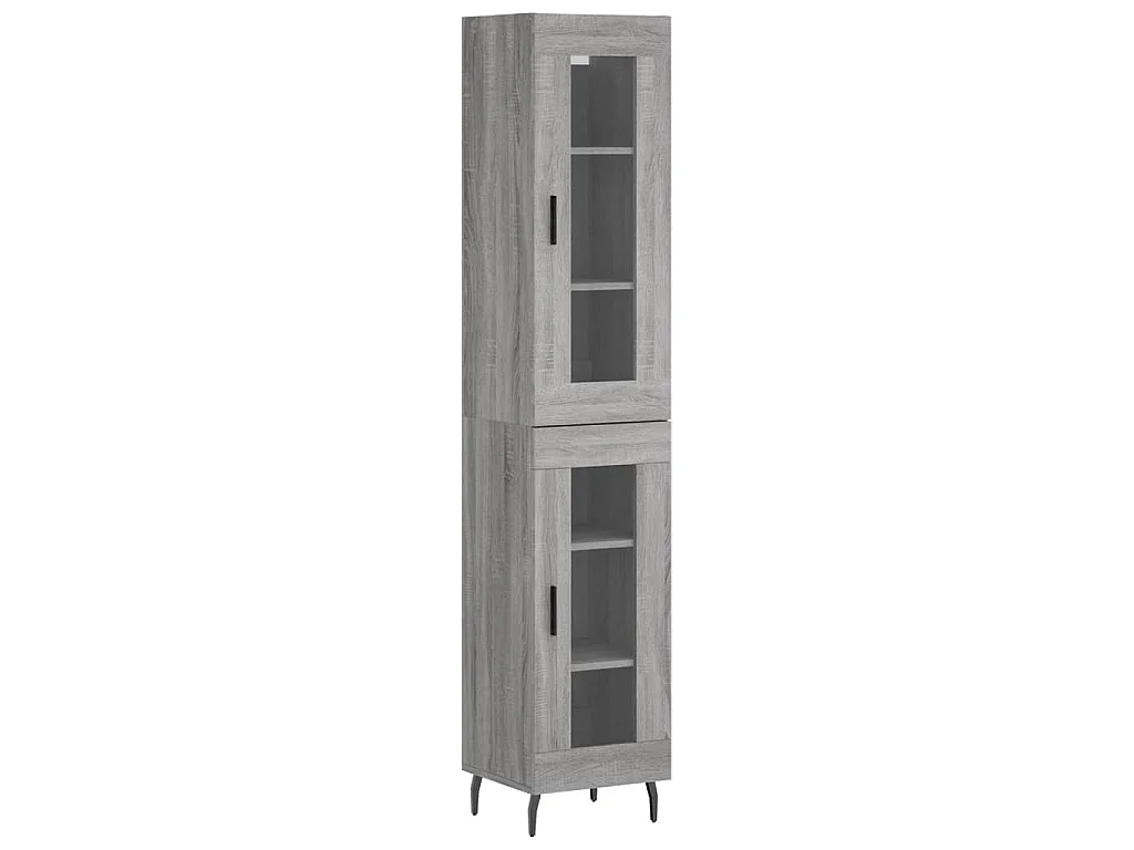 Credenza Grigio Sonoma 34,5x34x180 cm in Legno Multistrato