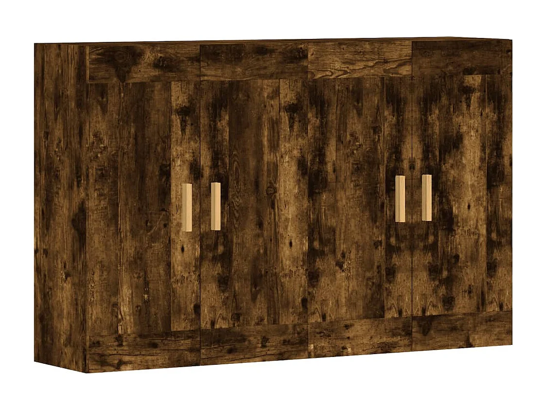 Armadietti a Parete 2 pz Rovere Fumo in Legno Multistrato