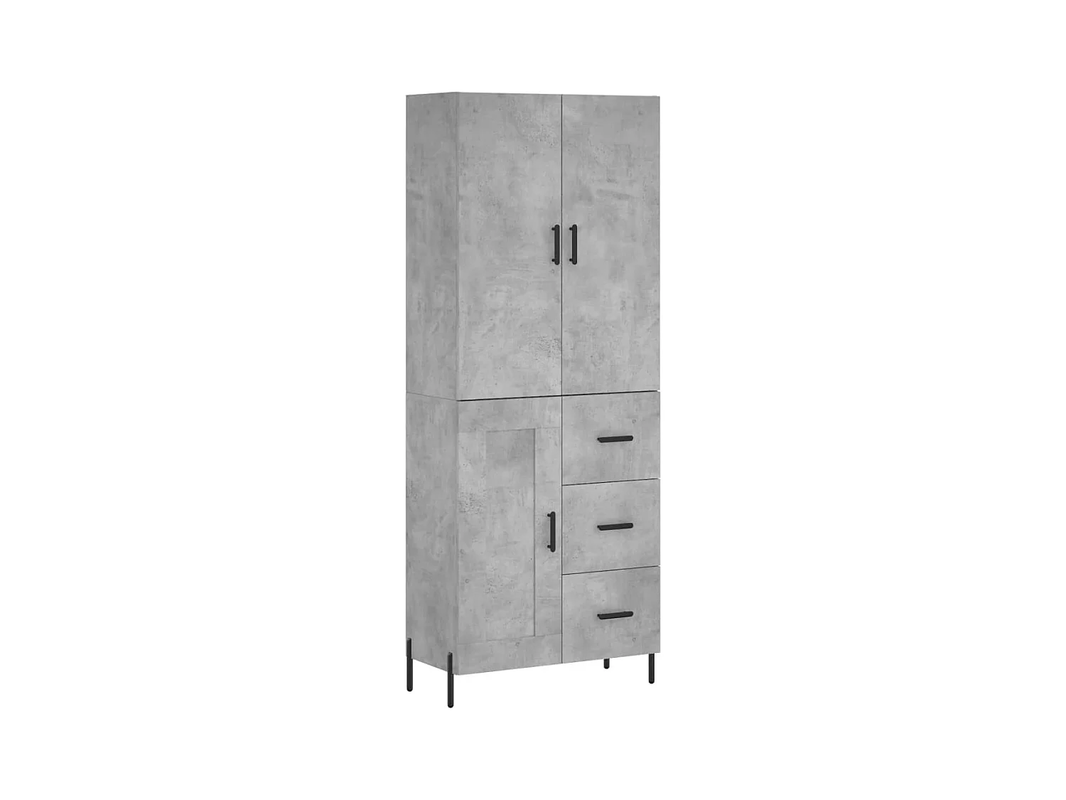 Highboard Betongrau 69,5x34x180 cm Holzwerkstoff