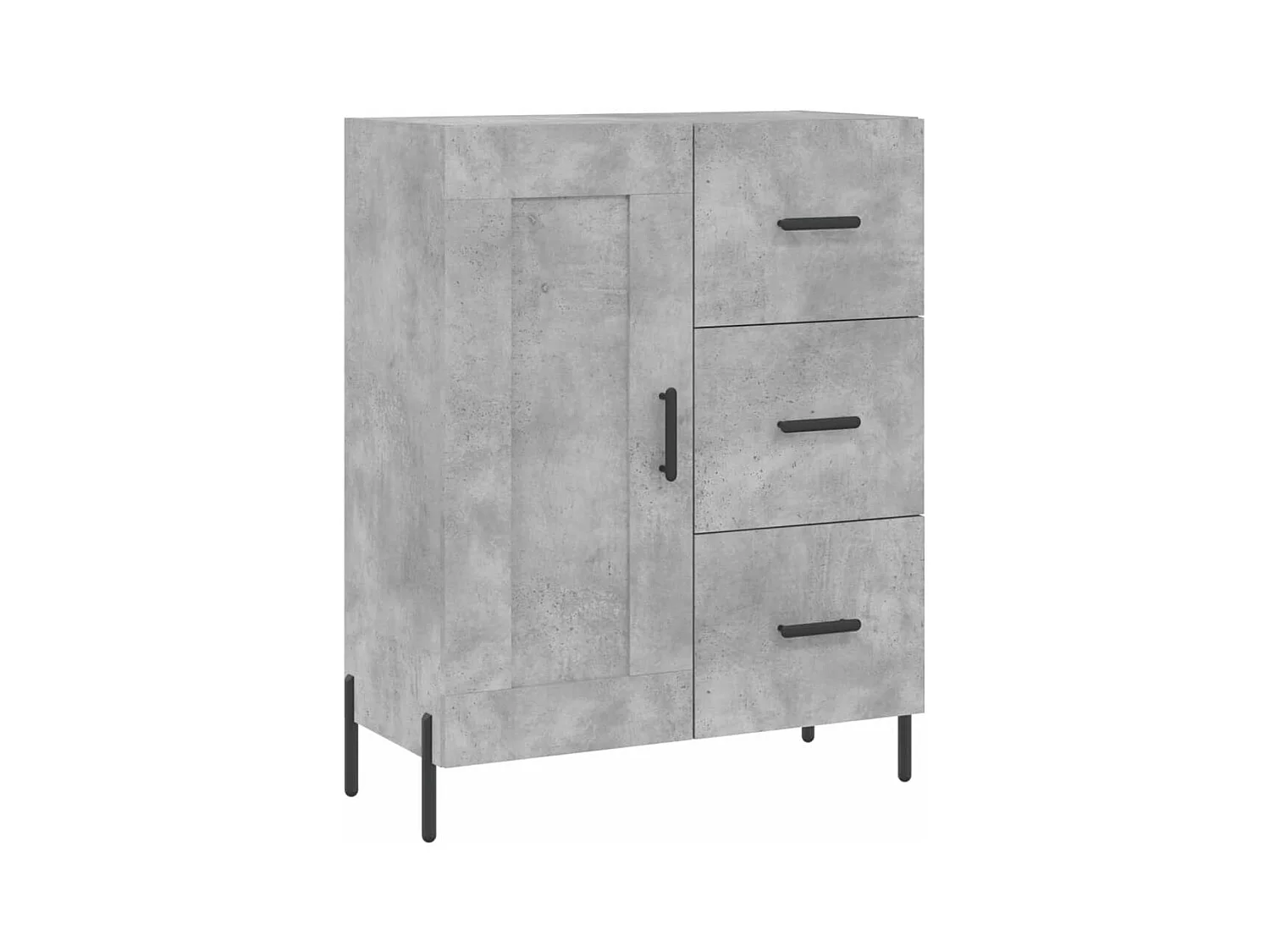 Highboard Betongrau 69,5x34x180 cm Holzwerkstoff
