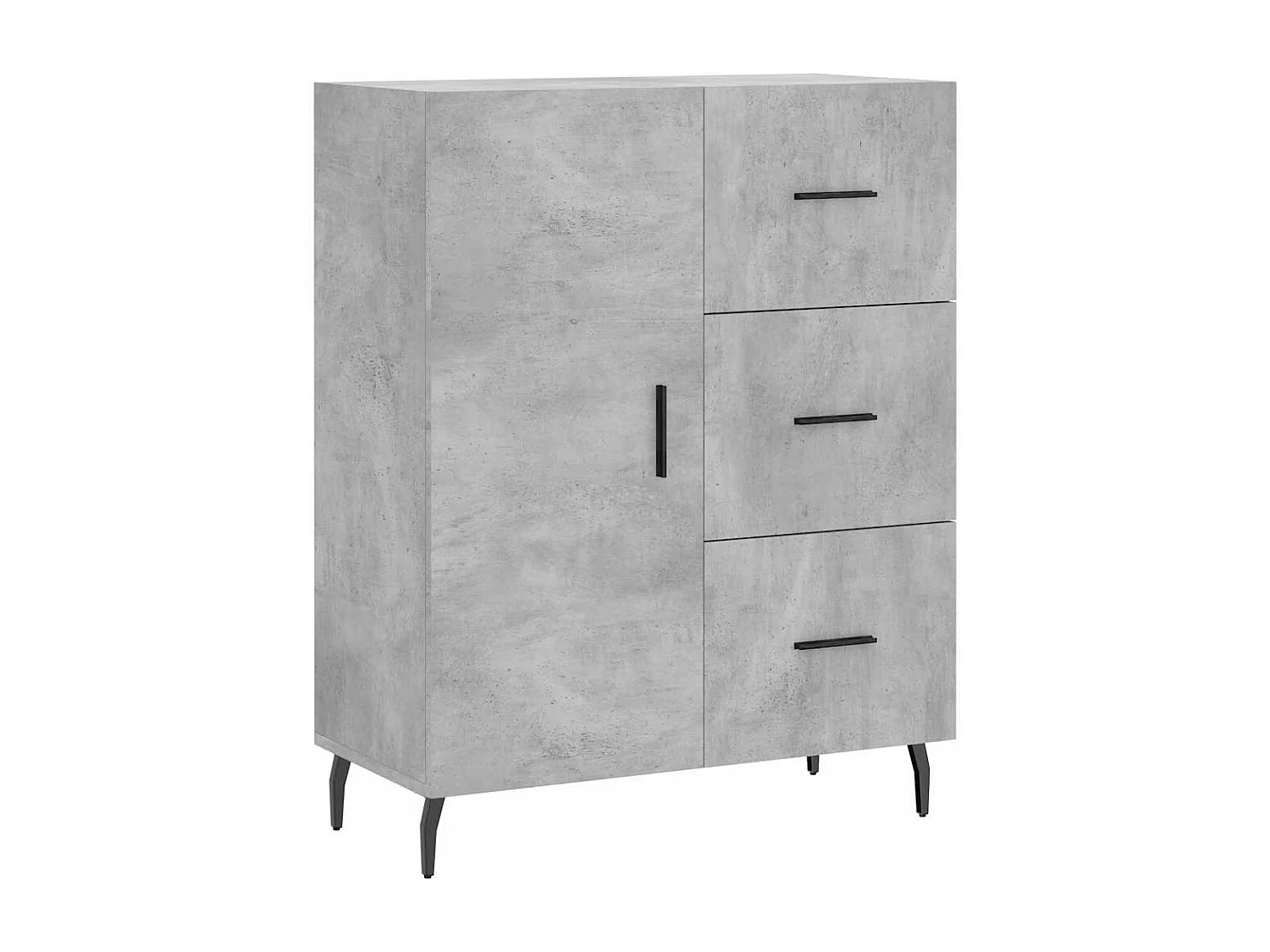 Dressoir 69,5x34x90 cm bewerkt hout betongrijs