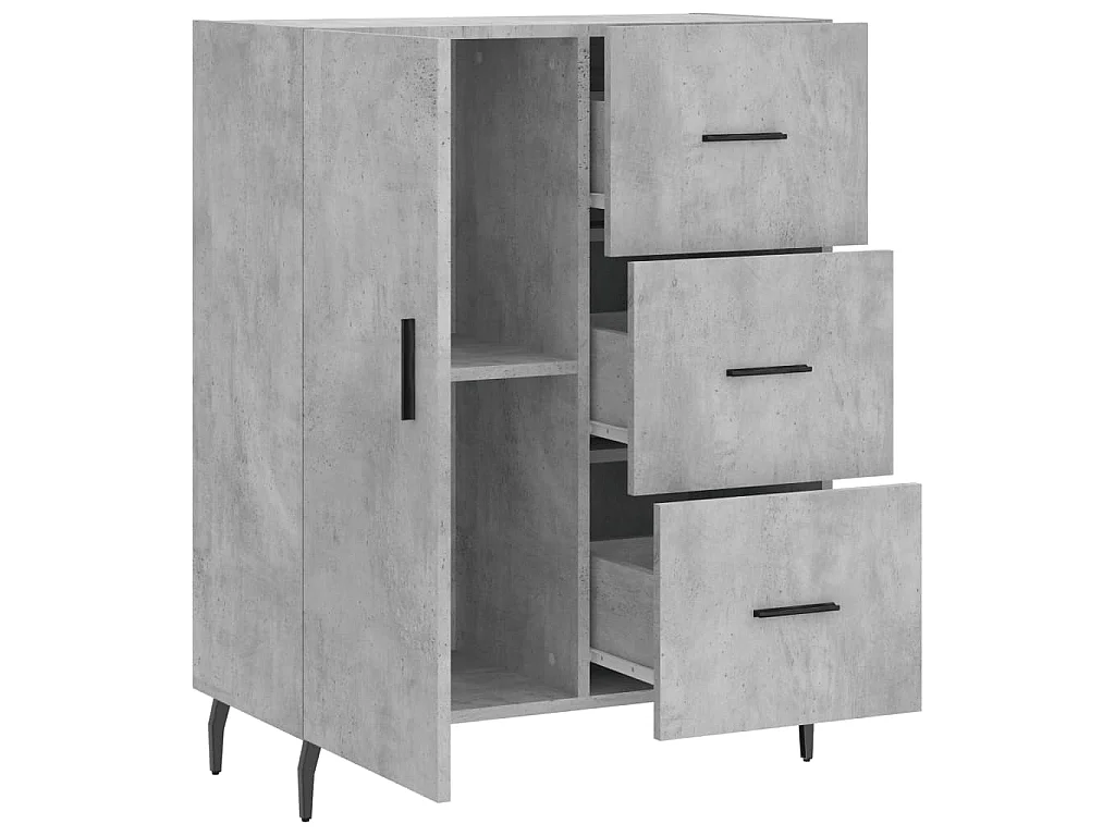 Dressoir 69,5x34x90 cm bewerkt hout betongrijs