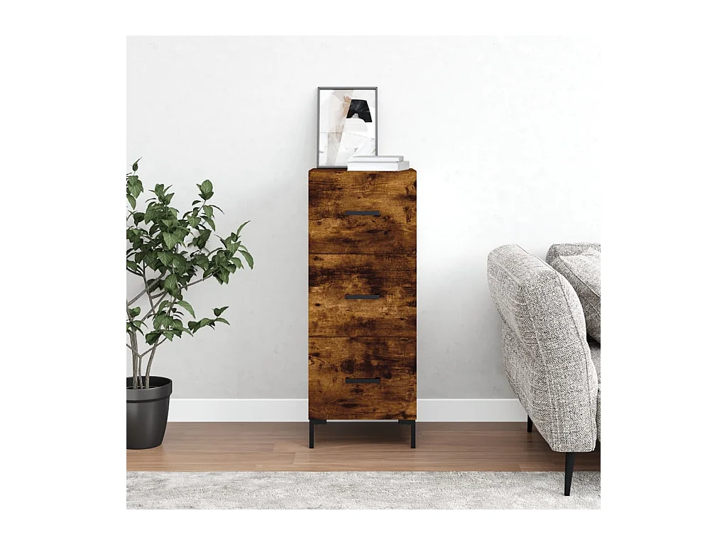 Buffet Chêne fumé 34,5x34x90 cm Bois d'ingénierie